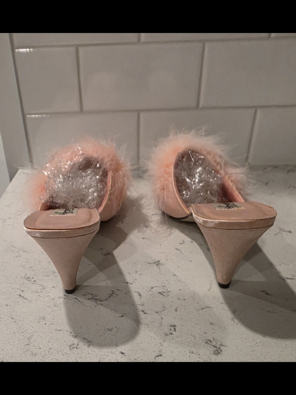 Pink Feather Slide Sandals - Picture 3 of 7